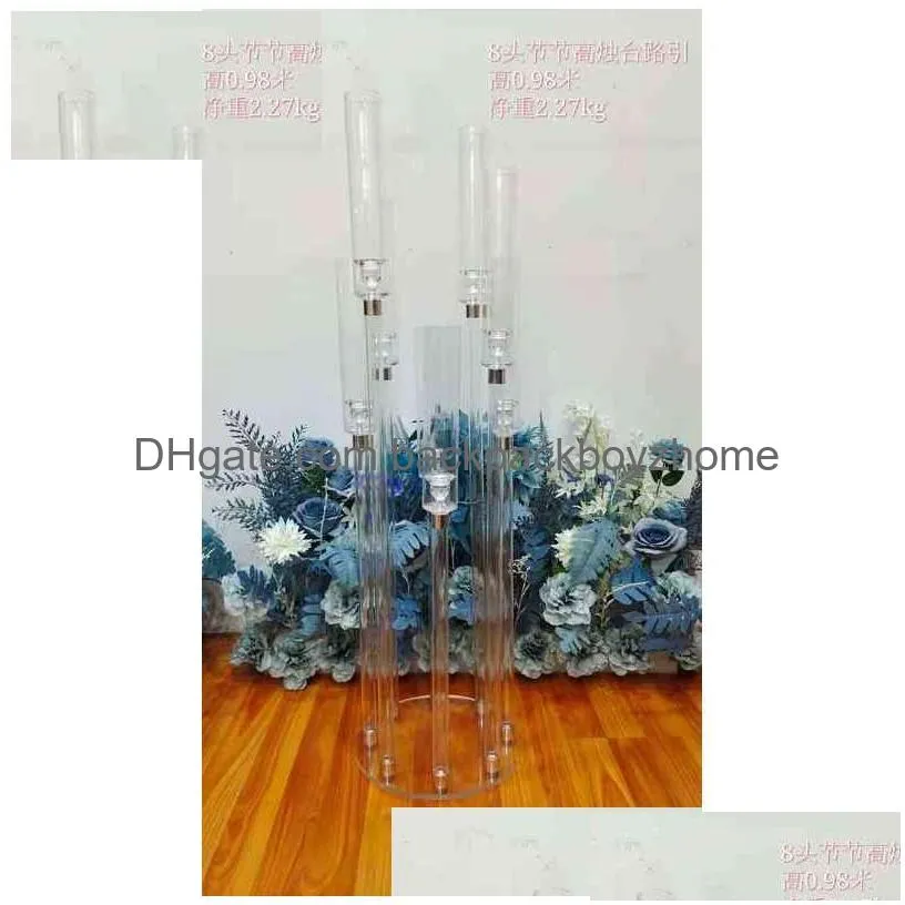 Candle Holders 10Pcs Wedding Decoration Centerpiece Candelabra Clear Holder Acrylic Candlesticks For Weddings Event Party Yq231018 Dro Dhcy6