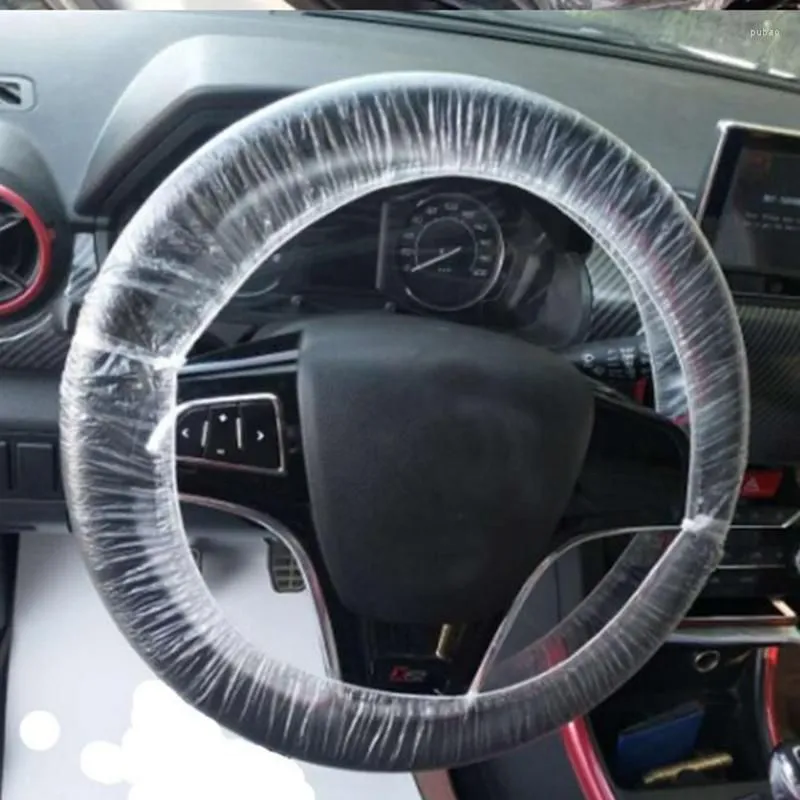 Steering Wheel Covers 50Pcs/Set Universal Disposable Plastic Cover Elastic Trim Truck Car Films