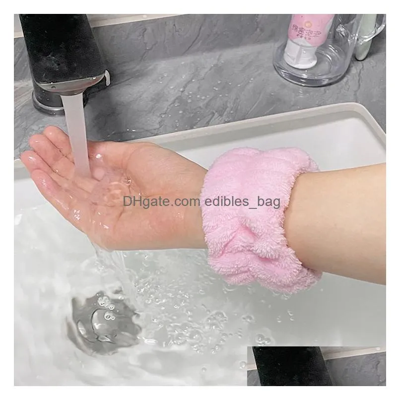 wrist spa washband microfiber washing face wrist wash towel band wristband scrunchies absorbent wrist sweatband for women prevent liquid from