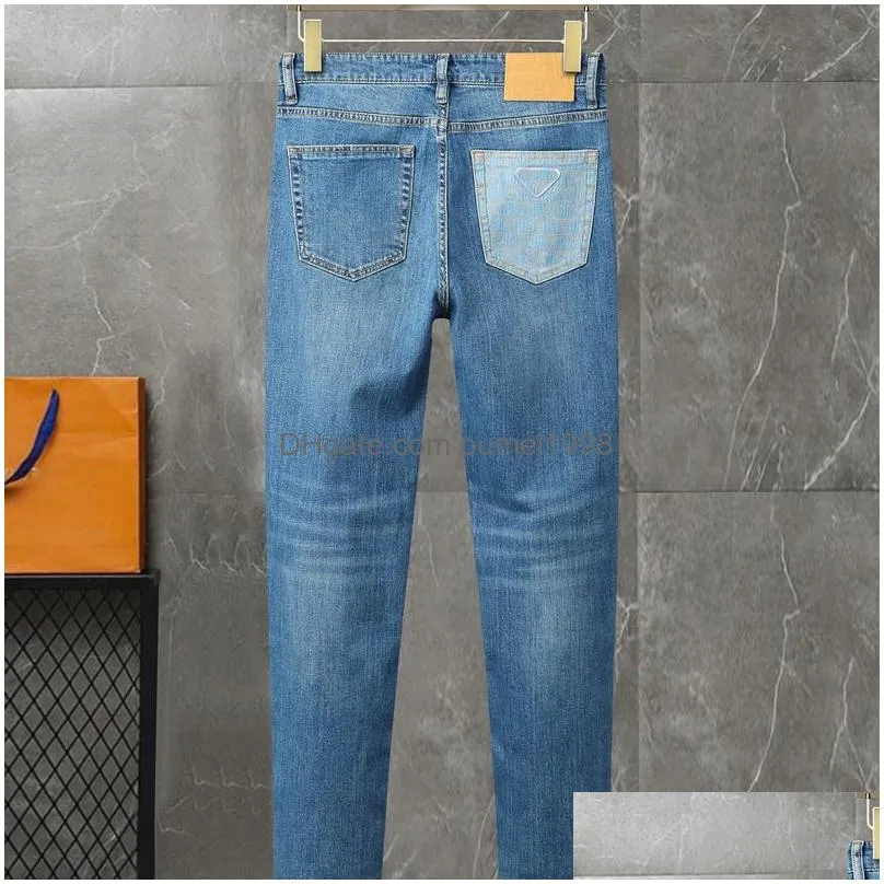 Men`S Jeans Fashion Designer Mens Spring/Summer New Business All Match Casual Pants Size 29 To 40 Drop Delivery Apparel Clothing Dhcja