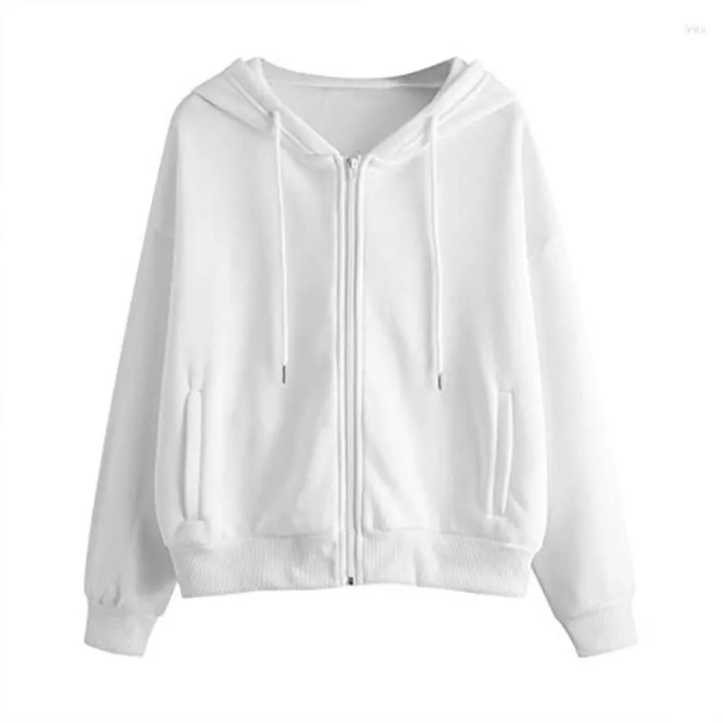 Women`s Hoodies Hooded Sweater Casual Coat Tops Autumn/Winter 2023 Cotton Lady Loose Zipper Sportswear