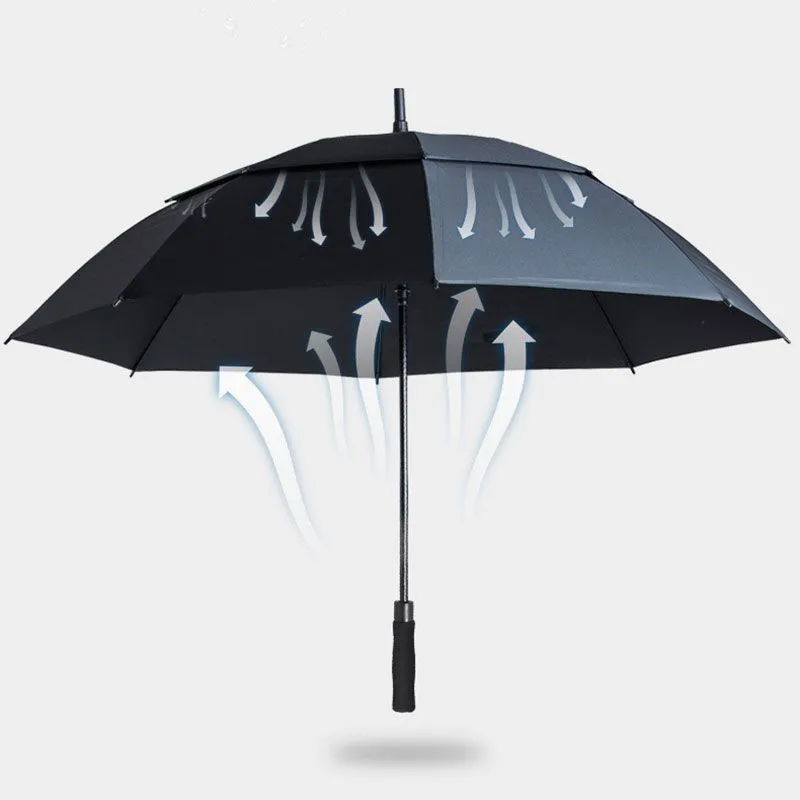 60 Inch Golf Umbrella Automatic Open Large Oversize Double Canopy Vented Windproof Waterproof Long Handle Umbrellas Paraguas De Golf