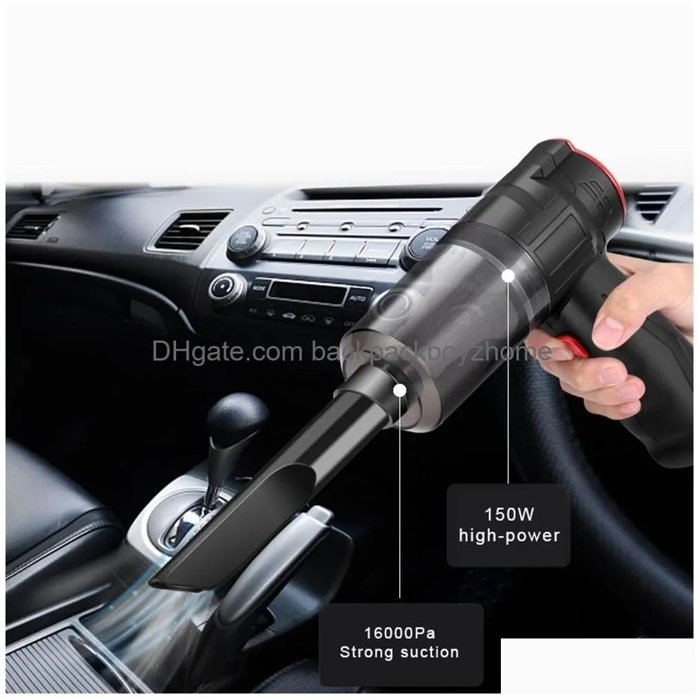 Other Household Cleaning Tools & Accessories 16000Pa 150W Wireless Car Vacuum Cleaner Blowable Cordless 2 In 1 Handheld S Home Dual Us Dhaih