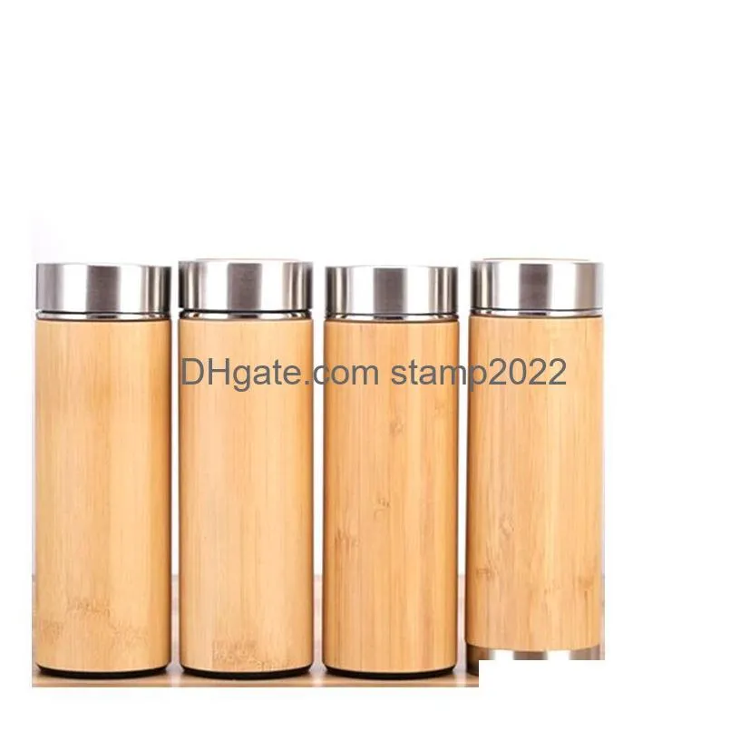 bamboo stainless steel vacuum mug car straight water bottle purple clay liner handy tumbler business gift