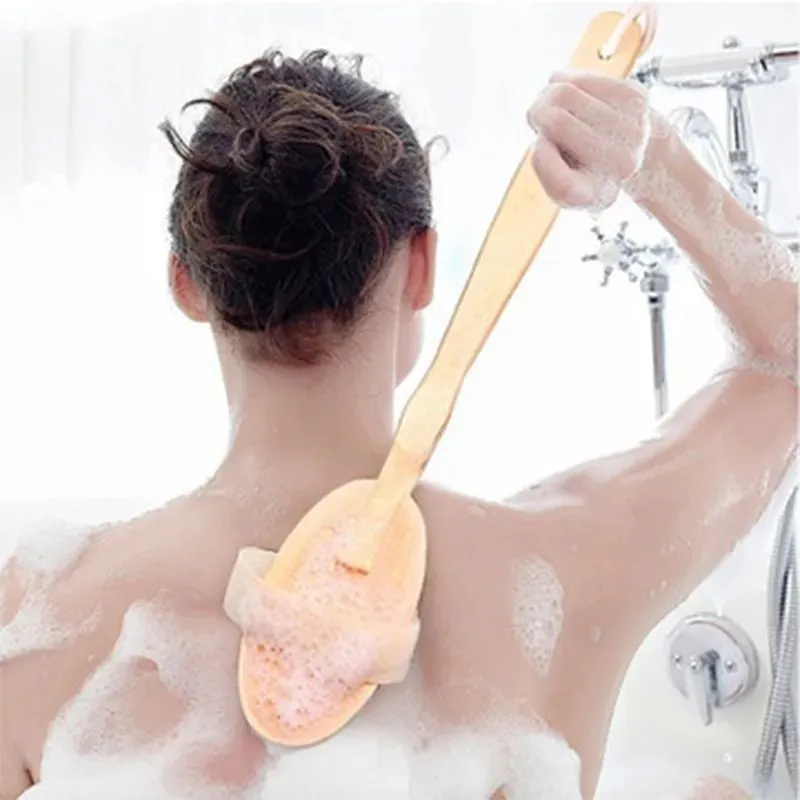 Dry Skin Body Brush With Long Detachable Non-slip Handle 100% Natural Bristle Bath Shower Brush Blood Circulation Exfoliation Cepillo Corporal Para Piel