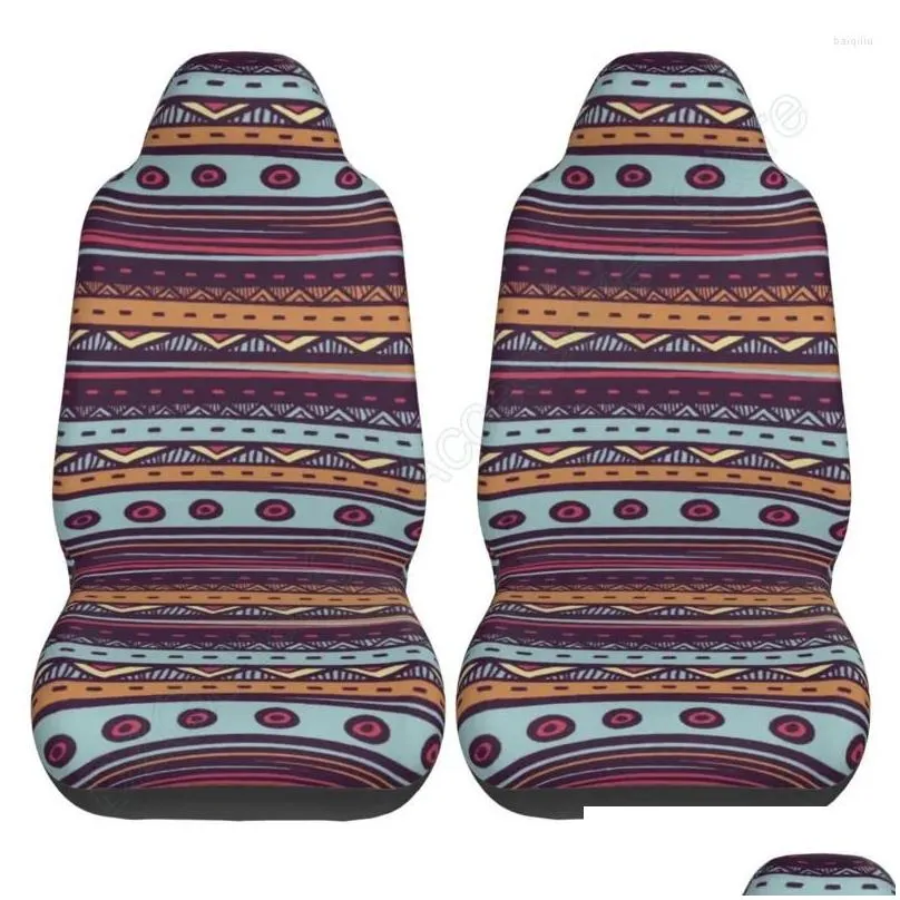 Car Seat Covers Colorful Stripe Baja Saddle Blanket Weave Universal Bucket Of 2 Aztec Pattern Cover Set