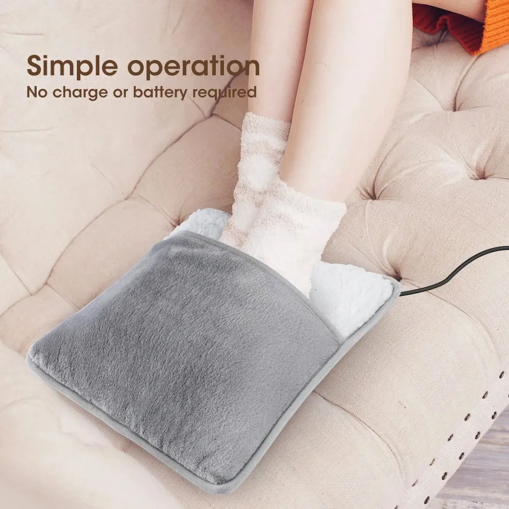 Electric Blanket Portable Flannel Foot Warmer Electric Heated Foot Fast Heating Pad Blanket Sheet Mat Washable Household for Men and Women Heater