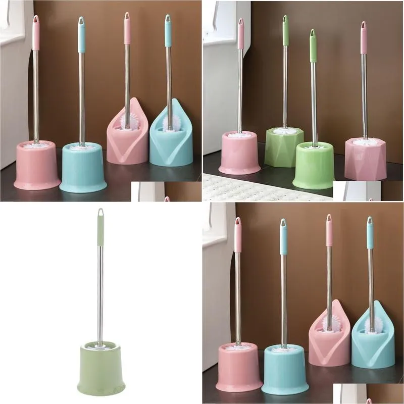 Toilet Brushes Holders Household Bathroom Cleaning Brush Long Handle Wall Mounted Set With No Dead Corners Drop Delivery Home Garde Ot8F1