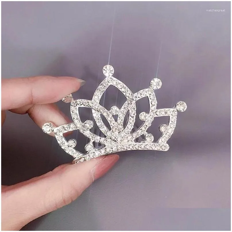 Hair Clips Shiny Crystal Rhinestone Crowns Hoop Alloy Comb Kid Girls Wedding Bridal Headbands Prom Party Accessiories