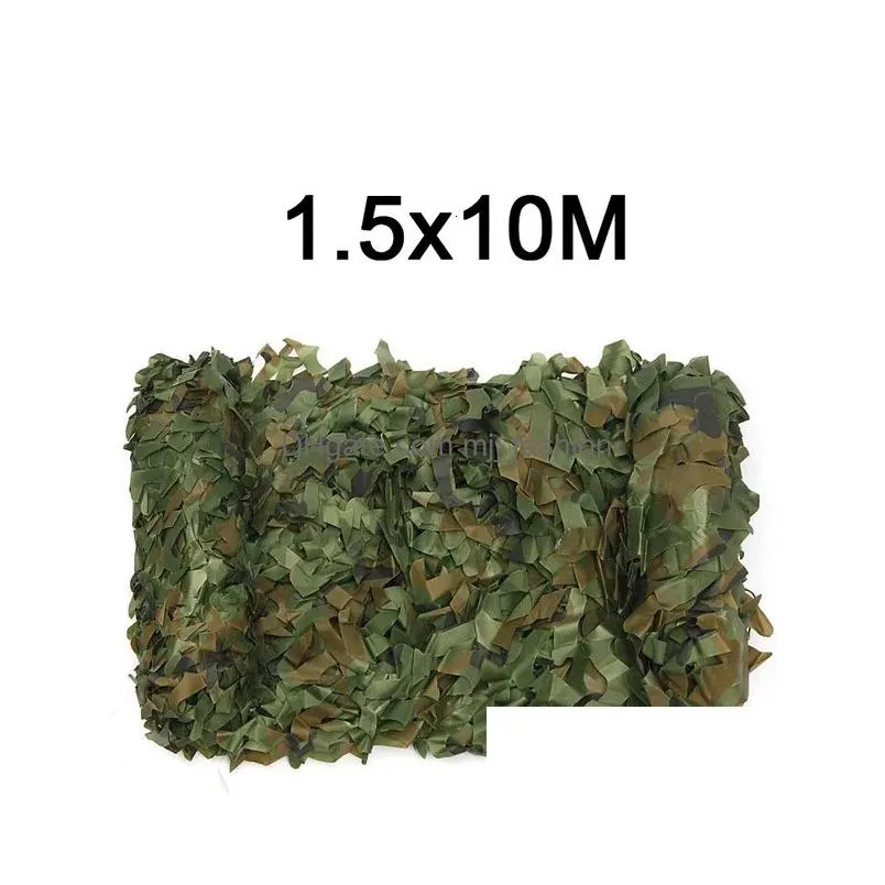 Tents And Shelters Camouflage Net 1.5Mx2 3 4 5 6 7 8 9 10M Wide Camo Netting Bk Roll Decoration Sun Shade Party Cam Desert Jungle Dro Dhvok