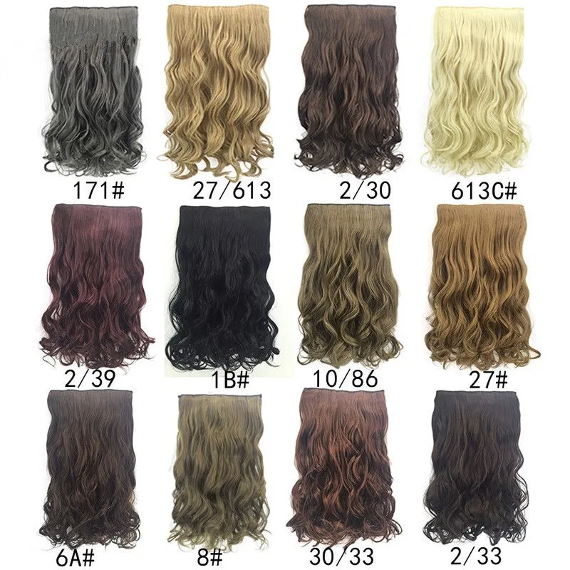 hair piece super long five clip in hair extensions synthetic hair curly thick 1 piece for full head FZP36787458