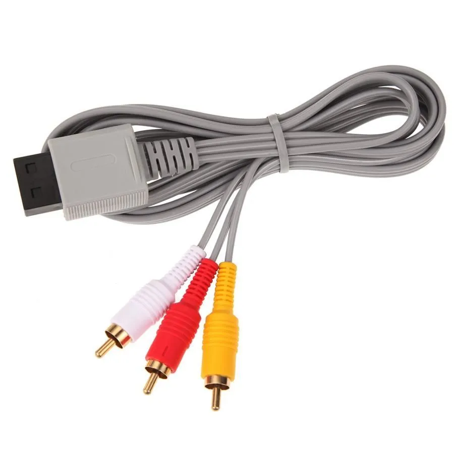 1.8m Audio Video AV Cable Game Console Composite 3 RCA Video Cable Cord Wire Main 480p High Quality For Nintendo Wii Console