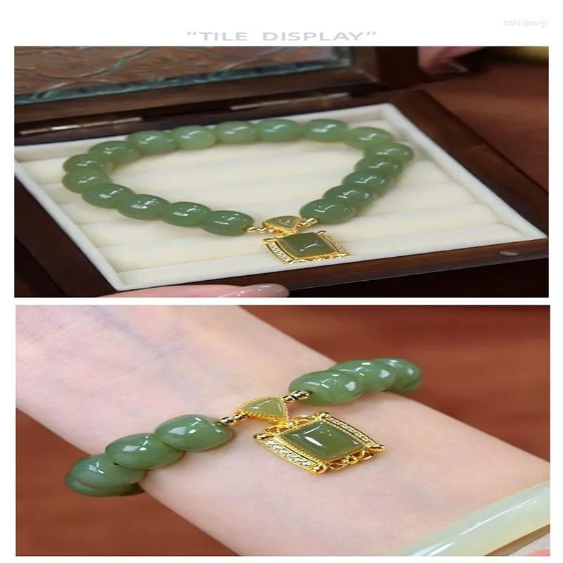 Strand Elegant Ping An Buckle Beaded Bracelet Heart Interlocking Luxury Accessory Vintage Lock Jewelry Harajuku Style Gift