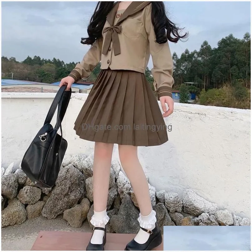 clothing sets japanese milk tea sailor suit jk uniforms college style middle school students uniform anime cospaly send socksclothing