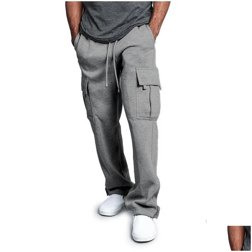 Men`S Pants Mens Cargo Joggers Cotton Sweat Workout Loose Trousers Long Sportswear Sweatpants Hip Hop Streetwear 4Xl Drop Delivery Ap Dhg0O