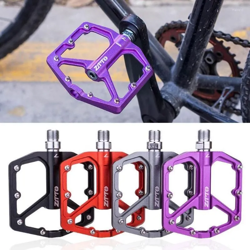 Bike Pedals 2pcs ZTTO Bicycle Ultra Light Sealed Non-slip Aluminum Alloy Multi-color Road Accessories