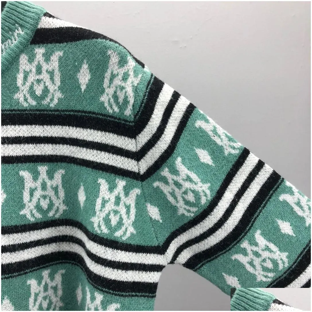 Men`s Plus Size Hoodies & Sweatshirts jacquard letter knitted sweater in autumn / winter acquard knitting machine e Custom jnlarged detail crew neck cotton