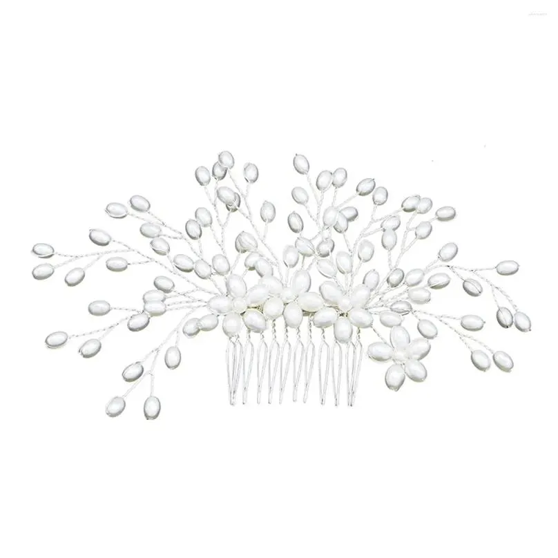 Hair Clips Shining Leaf Pearl Comb Retro Style Sparkling Women For Daily Parties Wearing