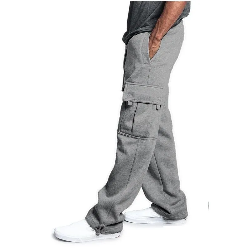 Men`S Pants Mens Cargo Joggers Cotton Sweat Workout Loose Trousers Long Sportswear Sweatpants Hip Hop Streetwear 4Xl Drop Delivery Ap Dhg0O