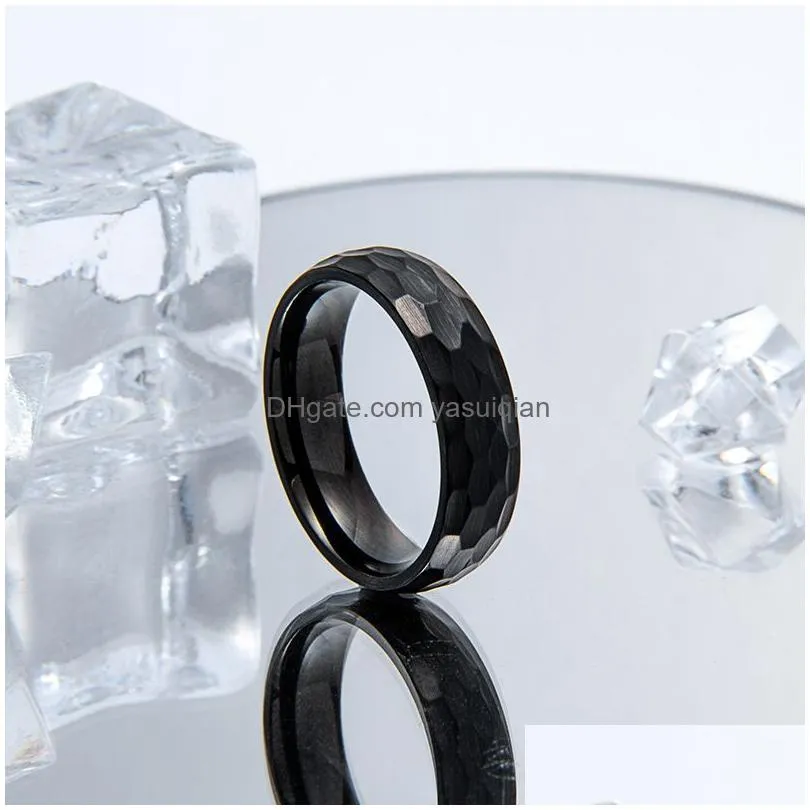 Band Rings 304 Stainless Steel 6Mm Fine Jewelry Engagement Women Wedding Ring For Men Drop Delivery Oteiy