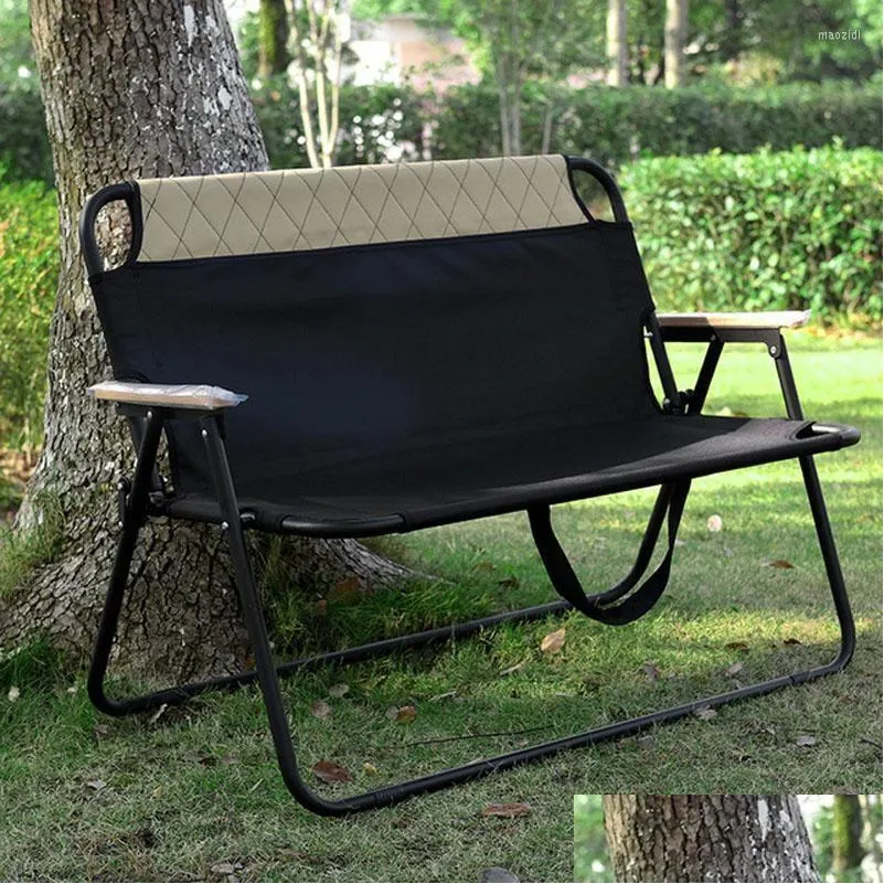 Camp Furniture Portable Camping Chair Folding Leisure Back Oxford Cloth Outdoor Garden Chairs Multifunctional Double Beach