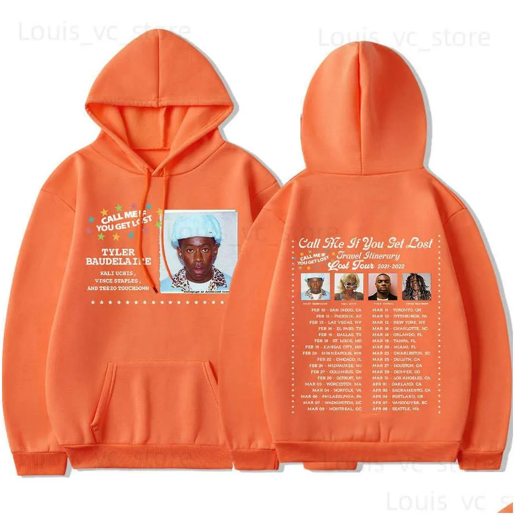 Men`s Hoodies Sweatshirts Call Me If You Get Lost Tour Hoodies Tyler The Creator Printed Streetwear Men Women y2k Sweatshirts Oversized Hip Hop Hoodie