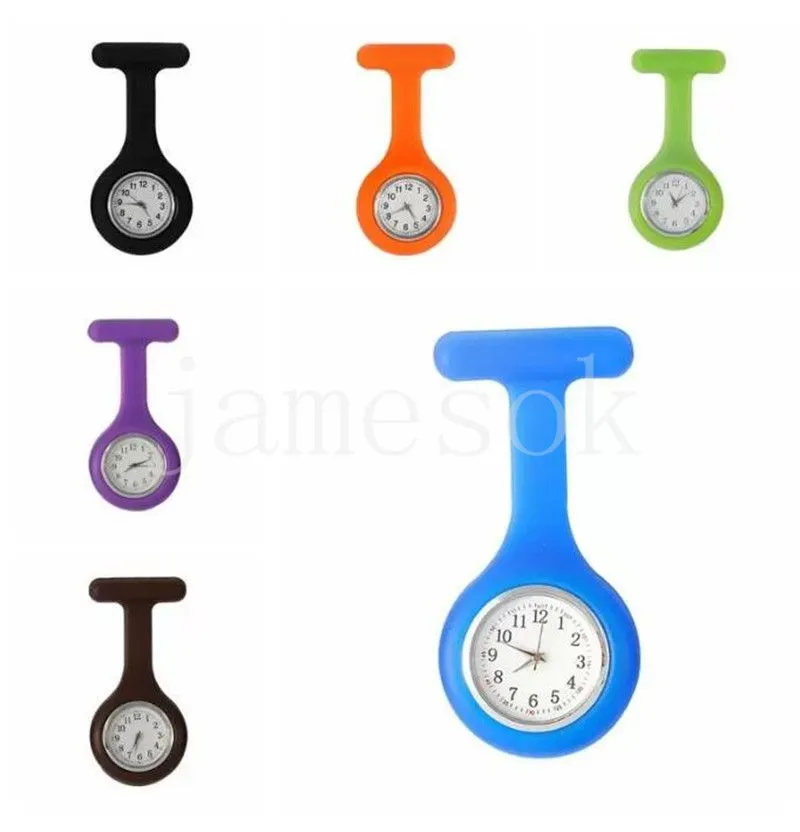 Promotion Christmas Gifts Colorful Nurse Brooch Fob Tunic Pocket Watch Silicone Cover Nurse Watches Party Favor de570