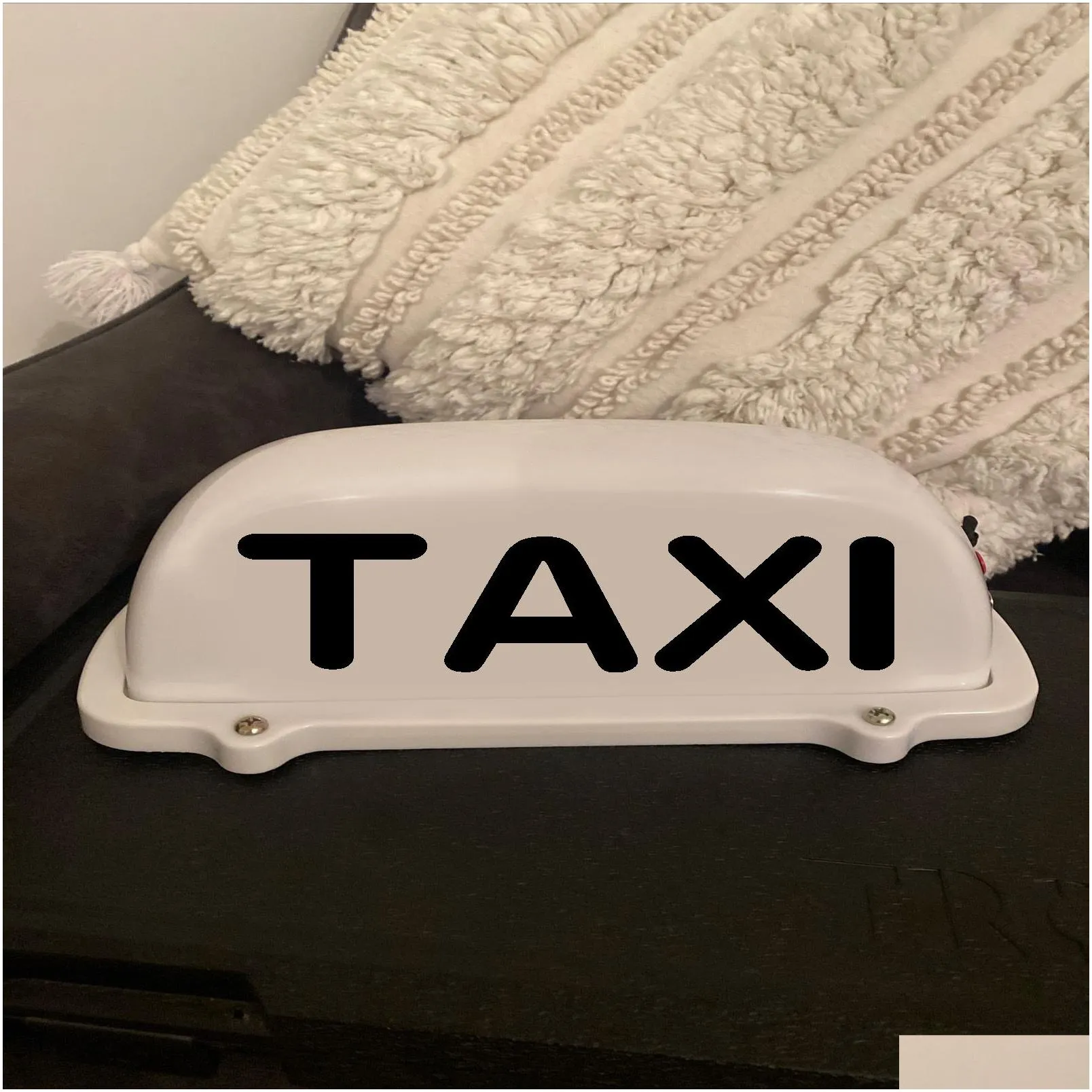 TAXI Cab Top Roof Sign USB Rechargeable Battery with Magnetic Base Waterproof Cab Indicator Sign Lamp Windshield WHITE NEW