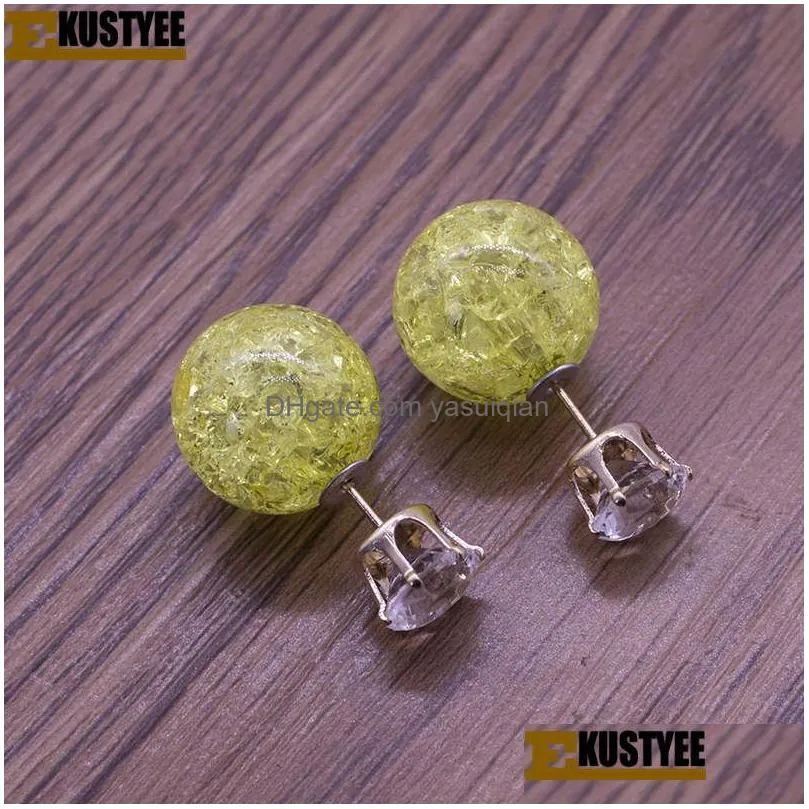 Stud Double Sided Pearl Shivering High Shinning Glass Earrings For Women Wholesale New Fashion Earring Drop Delivery Jewelry Otpye