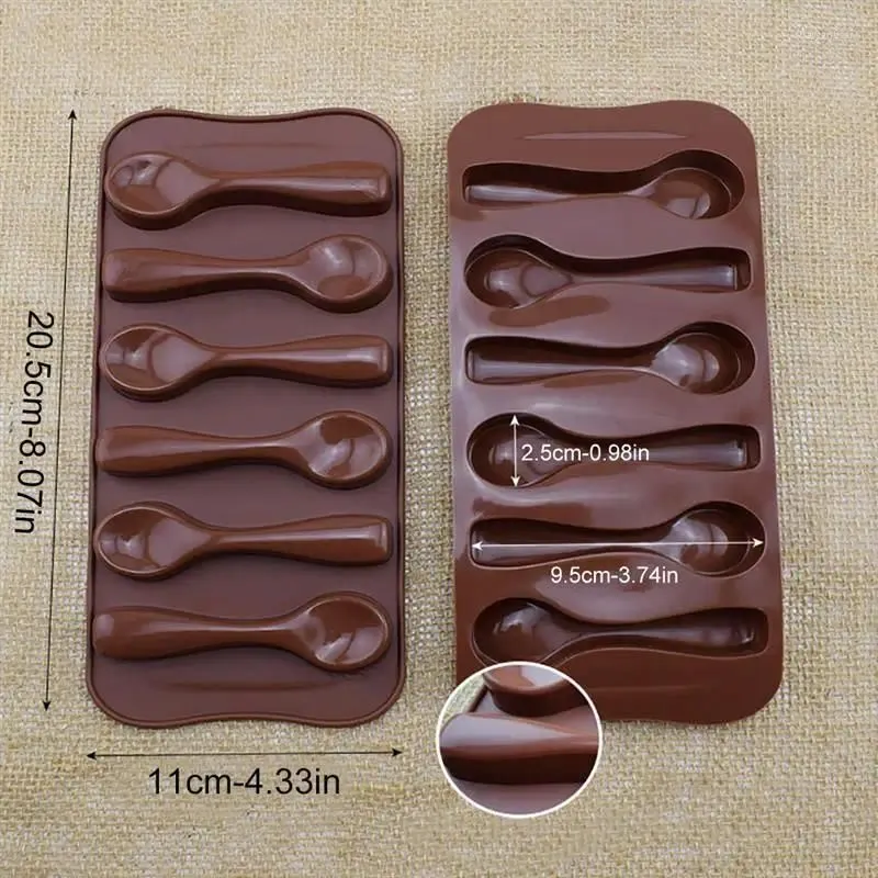 Baking Moulds Cake Mold Creative 6-Cavity Scoop Shaped Silicone Non-Stick Candy Chocolate Mould Fondant Decorating Tool