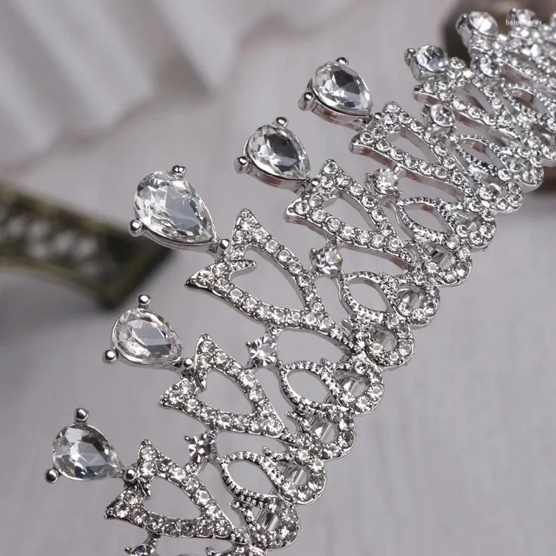 Hair Clips E15E Tiaras And Crowns For Women With Shinning Rhinestone Princess Elegant Girl Bridal Wedding Birthday Party Props