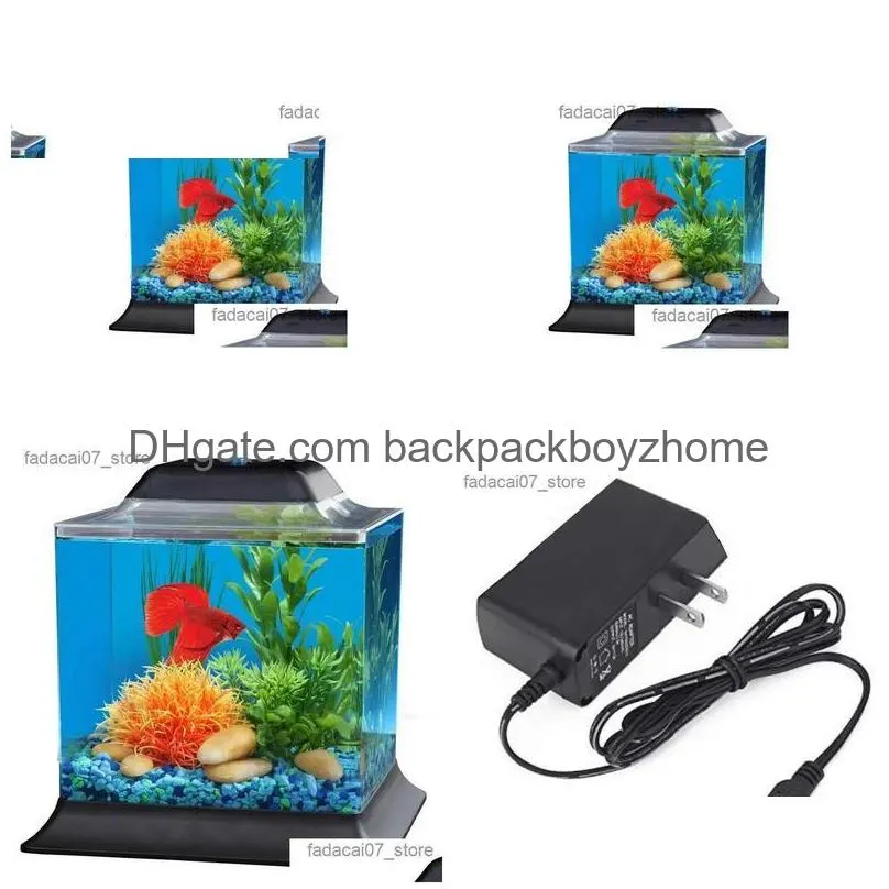 Aquariums Hawkeye 1.5-Gallon Betta Aquarium Kit Plus 5-Volt Adapter Yq231018 Drop Delivery Dhyep