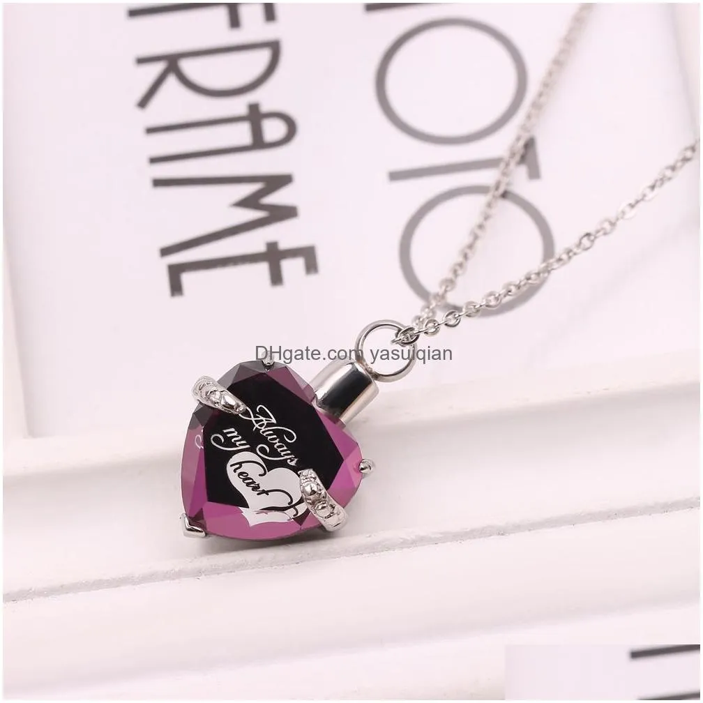 Pendant Necklaces Custom Made Name Letter Urn Cremation Ashes Necklace For Dad Mom Child Pet Friend Heart Shape Open Locket Personaliz Dh0P6