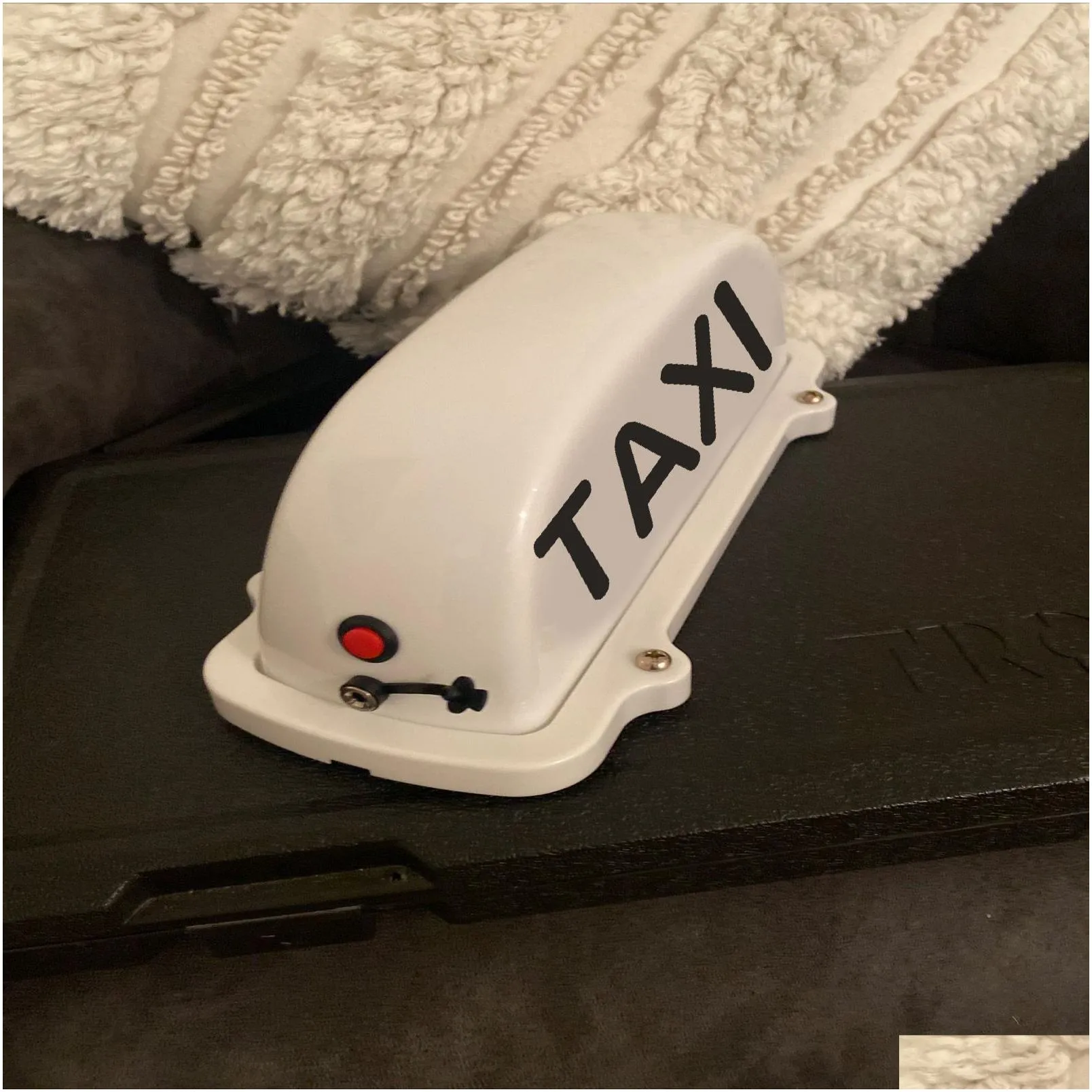 TAXI Cab Top Roof Sign USB Rechargeable Battery with Magnetic Base Waterproof Cab Indicator Sign Lamp Windshield WHITE NEW