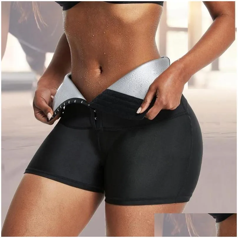 Women`S Shapers Womens Sweat Sauna Pants Body Shaper Slimming Waist Trainer Shapewear Tummy Thermo Leggings Fitness Workout Drop Deli Dhsiy