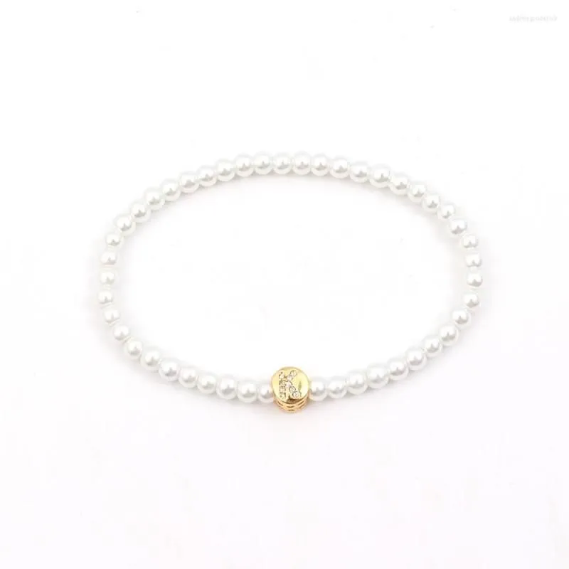 Charm Bracelets 2023 Fashion Pave Zircon A-Z Initial Letter Bracelet Women Handmade 4mm Colourful Stone Bead For Jewelry Gift