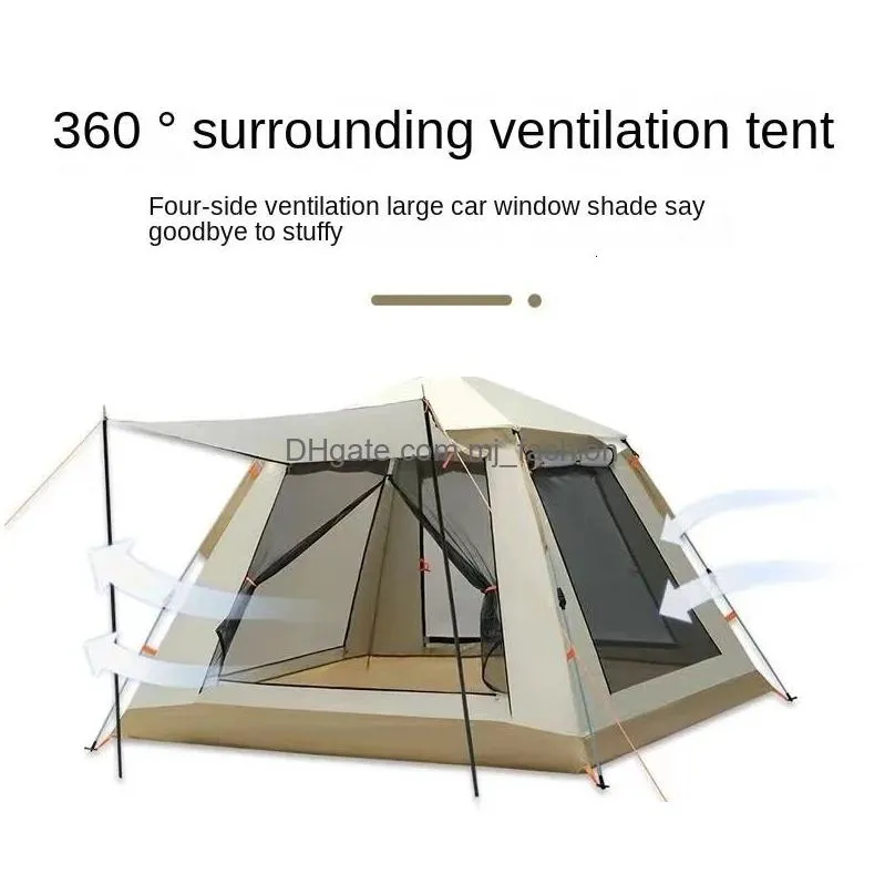 Tents And Shelters 58 Person Outdoor Matic Quick Open Tent Rainfly Waterproof Cam Family Instant Setup With Carring Bag Drop Delivery Dhae5