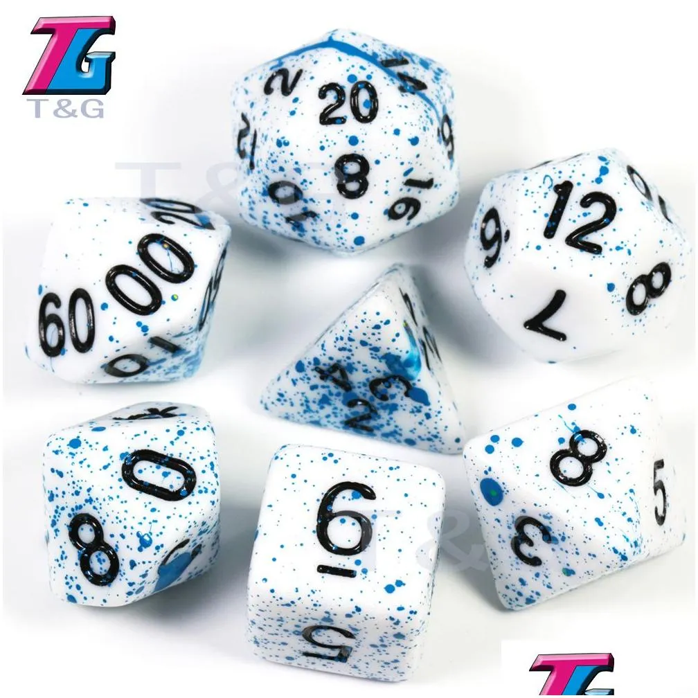 Old Dice Set 7pcs Plastic Unique Distressed Effect255U