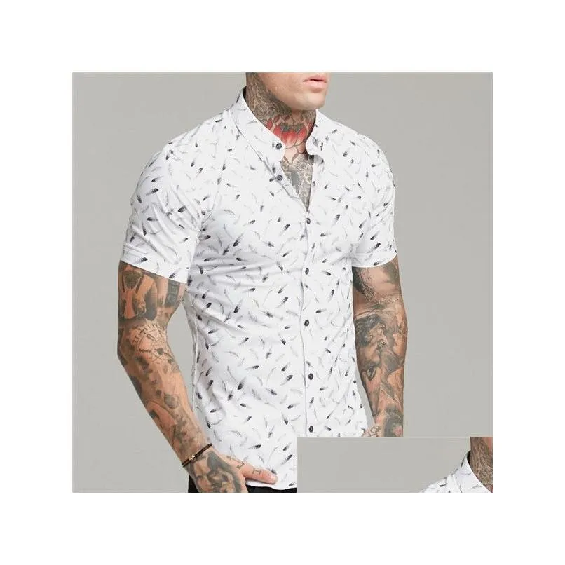 Men`S Casual Shirts 8 Styles Mens Sportsman 3D Printing Loose Lapel Short Sleeve T-Shirt Shirt Fashion Tops Outdoor Clothes Drop Deli Dhgfd