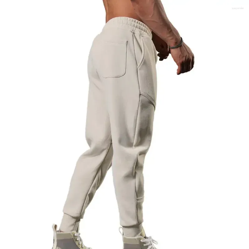 Men`s Pants Drawstring Waist Sweatpants Patchwork Casual With Elastic Ankle-banded Design Soft Warm For Spring
