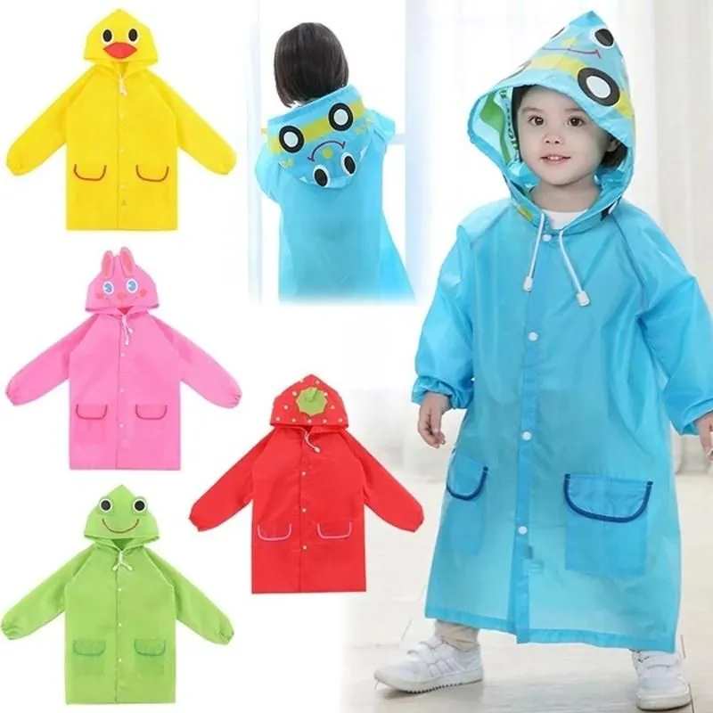 Children`s cartoon raincoat Korean children`s rain gear Cute baby poncho household goods playground Songkran Festival