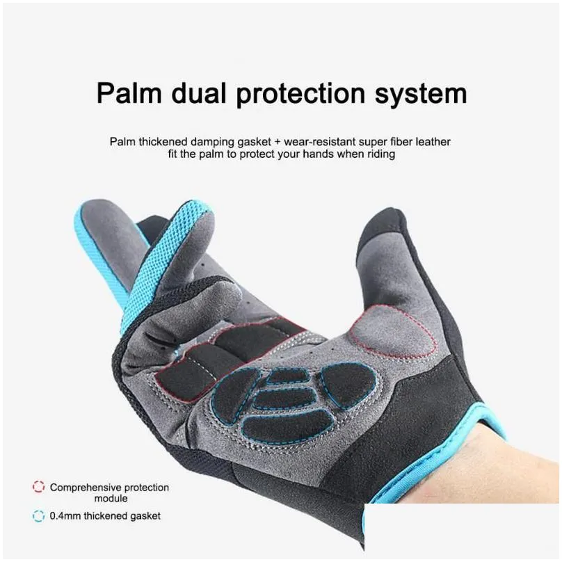 Cycling Gloves Winter Fl Finger Bike Keep Warm Men Women Bicycle Riding Outdoor Sports Protector Touch Sn Fitness Drop Delivery Dhpx4
