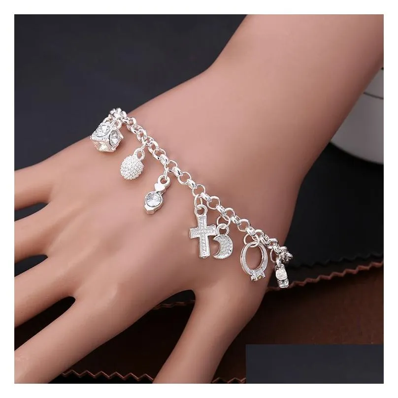 Charm Bracelets Handmade 13Pcs Pendant Chain Bracelet For Women Girls Lady Gift Fine Jewelry Christmas Drop Delivery Otgk0