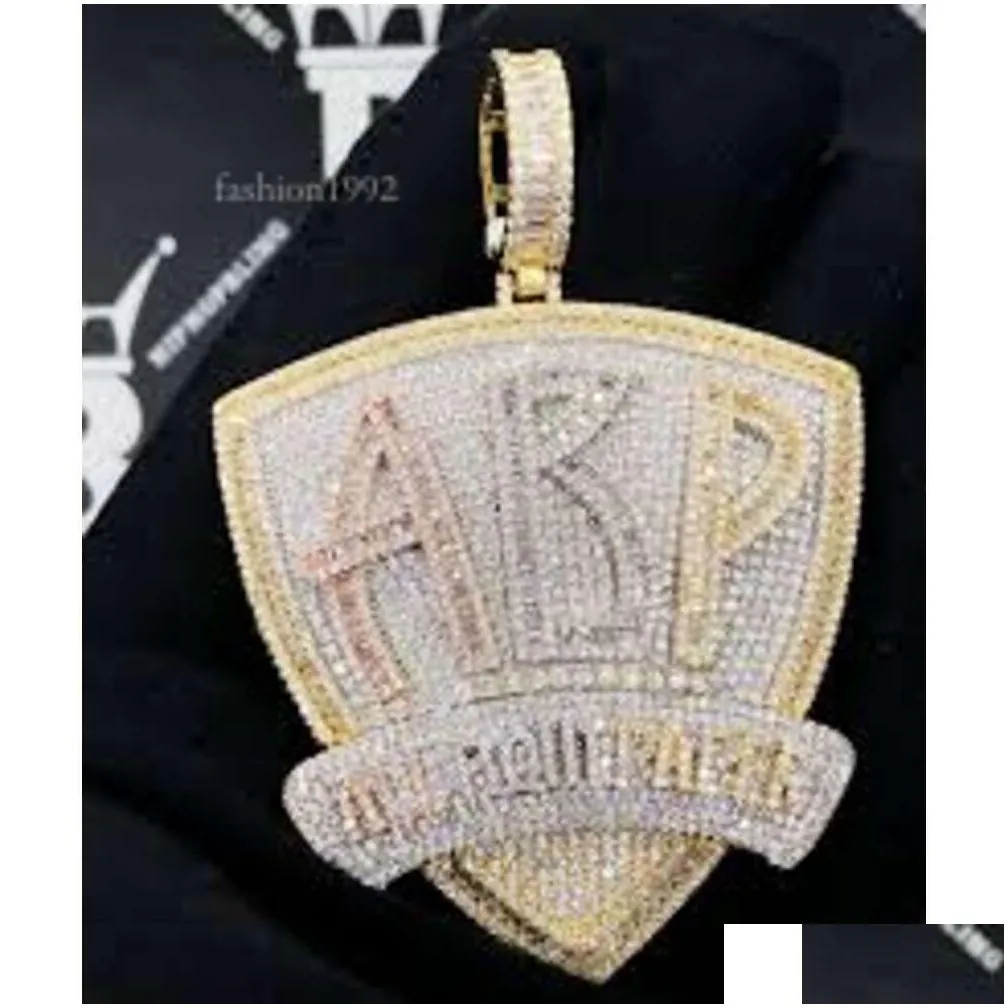 Hip Hop Jewelry Mens Iced Out Custom Letter Pendant Cuban Tennis Chain Moissanite Diamond Number Name Initial Pendant