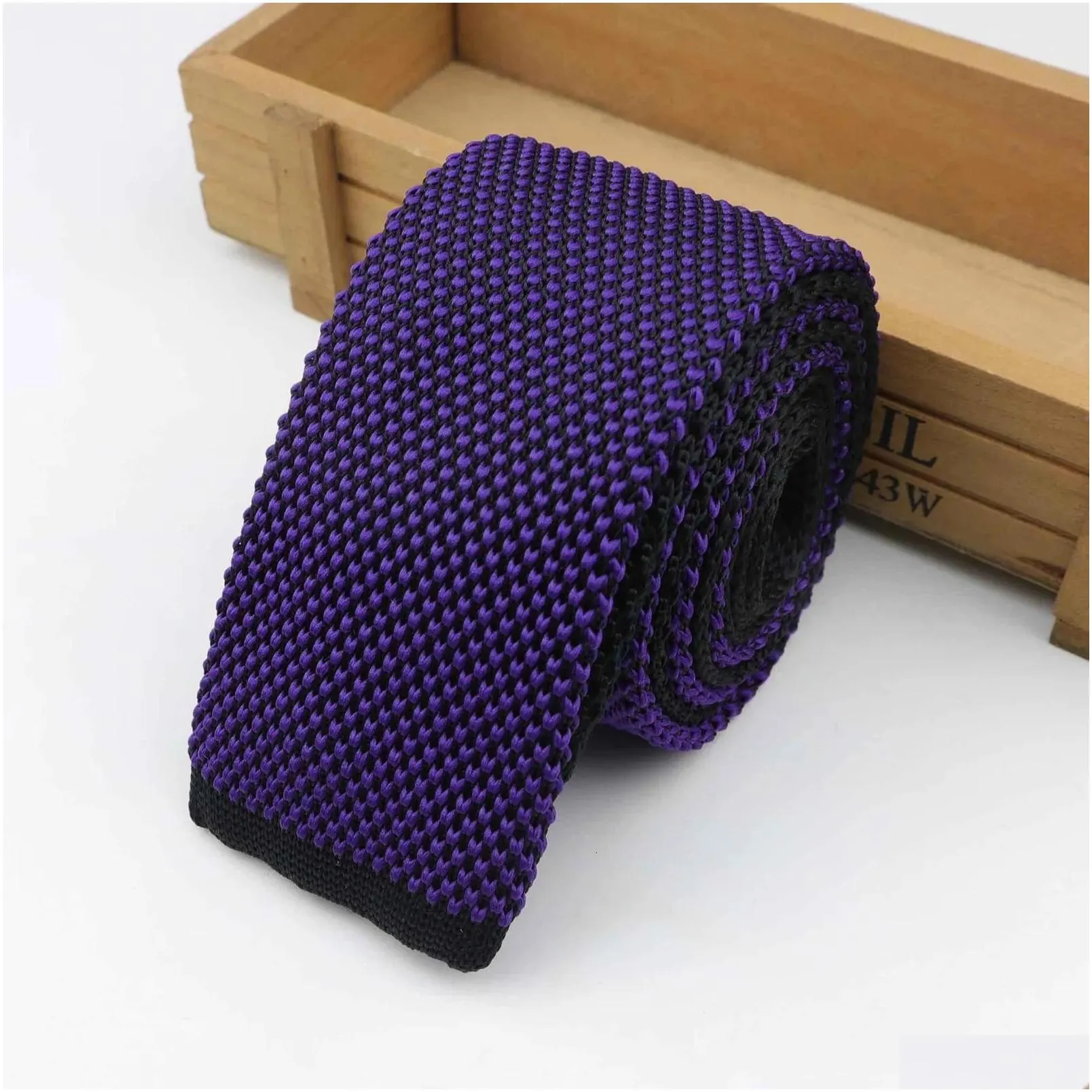 Neck Ties Fashion Mens Colourful Tie Knit Knitted Ties Necktie Solid Color Narrow Slim Skinny Woven Plain Cravate Narrow Neckties