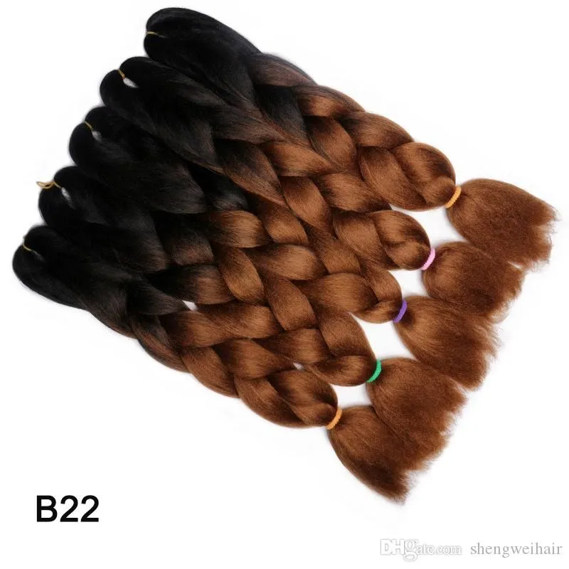 Ombre Xpression Braiding Hair Two Three Tone Jumbo Box Crochet Braid Synthetic Extensions 100 Expression Braids 24 Inch Over 40