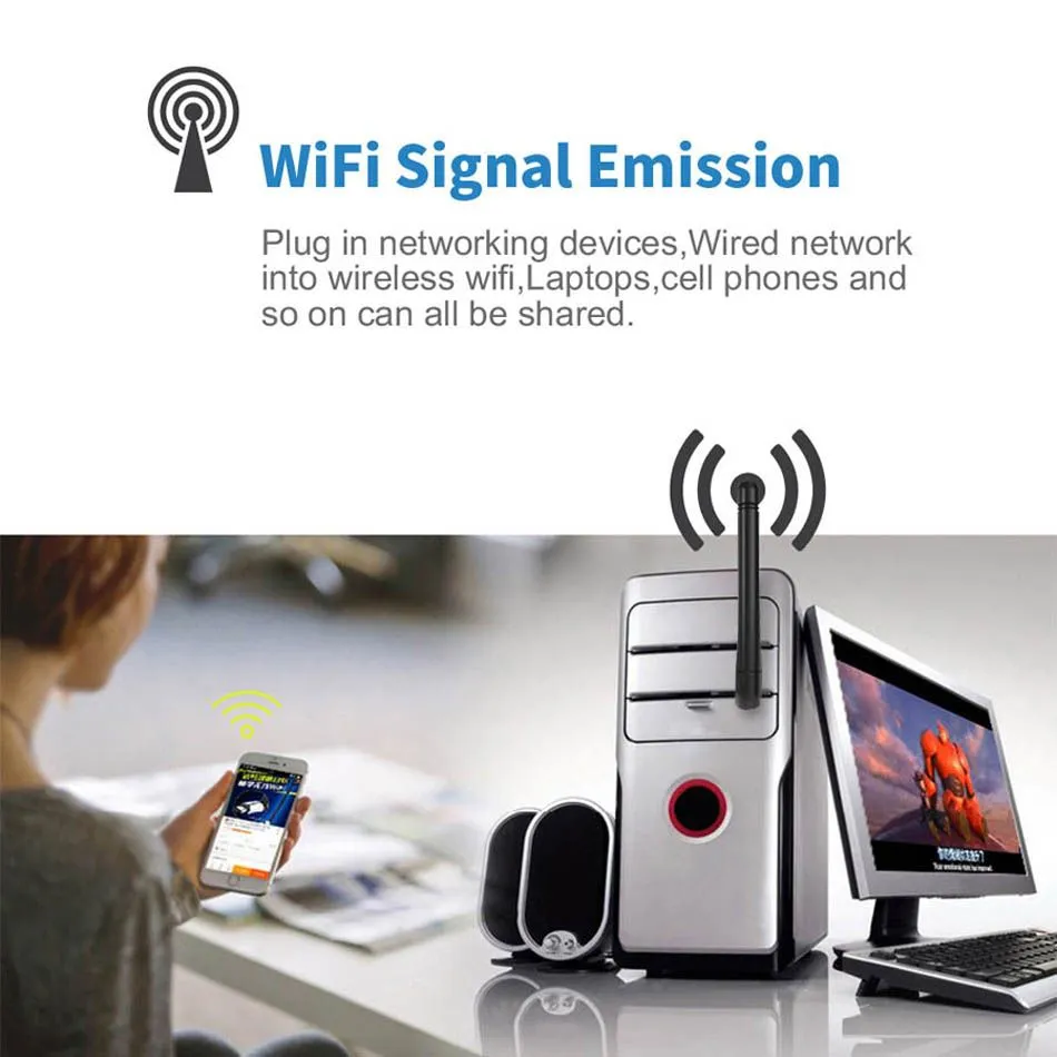 600mbps USB Wifi Adapter 5 8ghz2 4ghz USB Wi-fi Receiver Wireless Network Card High Speed Antenna Dongle