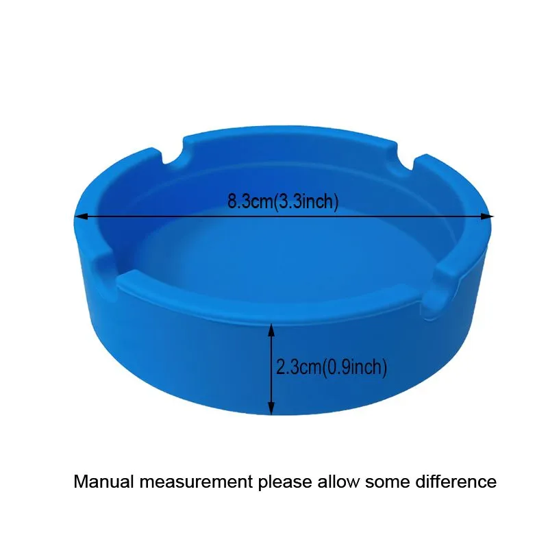 Colorful Eco-Friendly Premium Round Silicone Ashtray Portable Anti-scalding Cigarette Holder High Temperature Heat Resistant Mini Ash Tray Household Bar