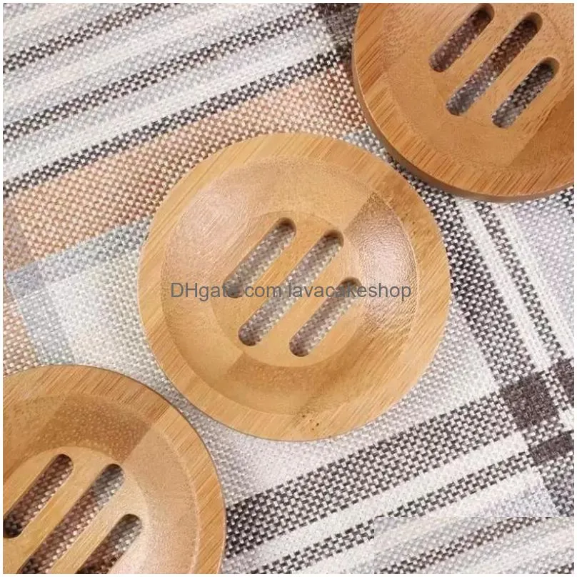 Other Bath & Toilet Supplies Round Soap Dish Eco-Friendly Natural Bamboo Handmade Mini Bathroom Rack 8X8Cm Sd As Drop Delivery Home Ga Dhz41