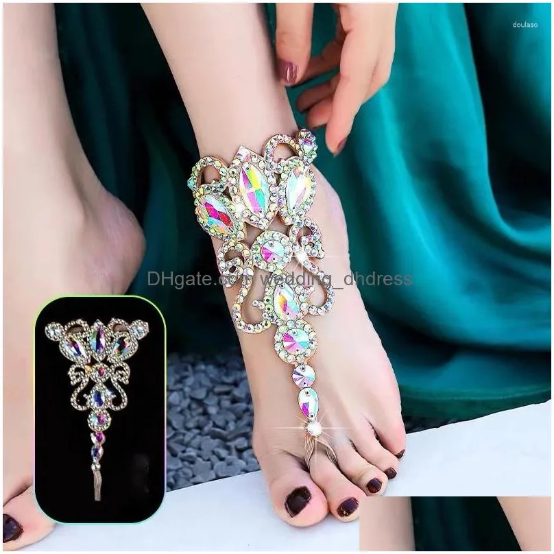 stage wear belly dance hand accessories or foot female adult high-end diamond-studded bracelet/anklet performance